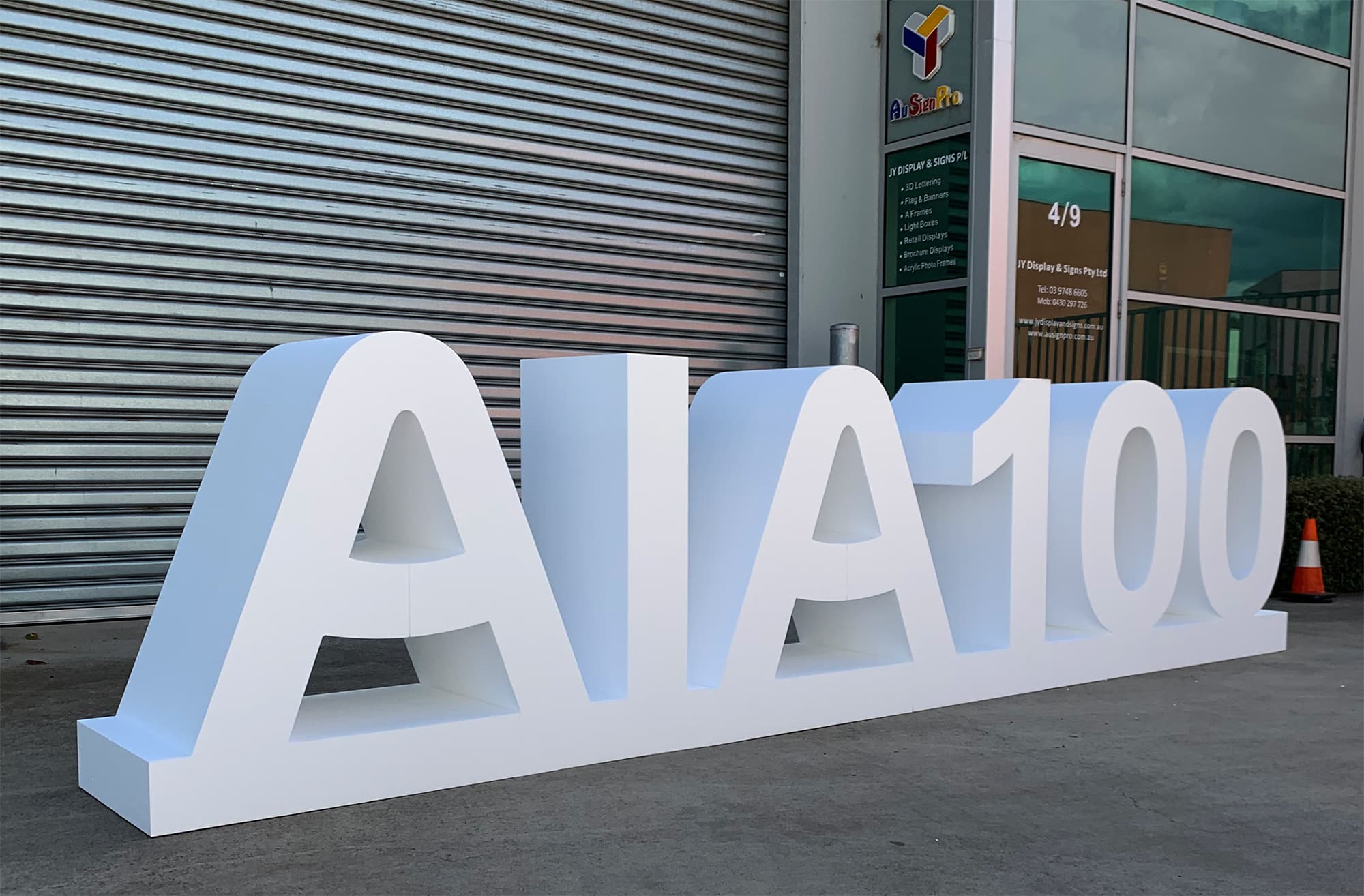 Giant 3d foam letter for AIA 100 